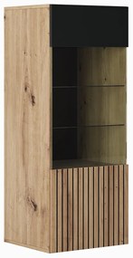Βιτρίνα DENVER Artizan Oak/Ανθρακί Μ115xΒ45.2xΥ37εκ.