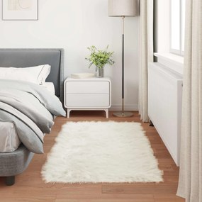 vidaXL Χαλί από τεχνητό πρόβειο δέρμα TAFALLA Λευκό 60 x 110 cm
