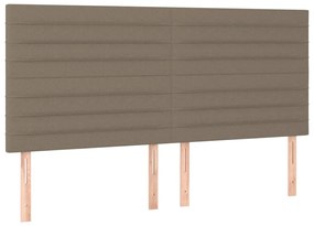Κεφαλάρι Κρεβατιού LED Taupe 180x5x118/128 εκ. Υφασμάτινο - Μπεζ-Γκρι