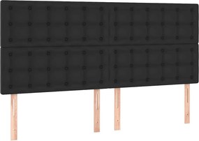 VidaXL Κεφαλάρι Μαύρο 200x5x118/128 εκ. από Συνθετικό Δέρμα