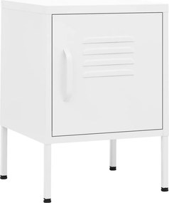 vidaXL Κομοδίνο Λευκό 35 x 35 x 51 εκ. από Ατσάλι