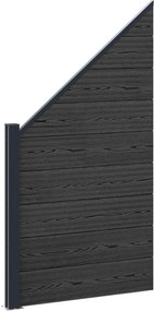 vidaXL Πάνελ Φράχτη 4 pcs WPC και Αλουμίνιο Μαύρο