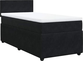 vidaXL Κρεβάτι Boxspring με Στρώμα Μαύρο 80 x 200 εκ. Βελούδινο
