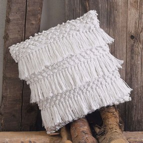 Μαξιλάρι Διακοσμητικό (Με Γέμιση) Delphoi White Rythmos 40Χ40 Cotton-Polyester