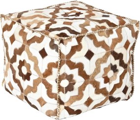 Puff DKD Home Decor Λευκό Καφέ 45 x 45 x 40 cm