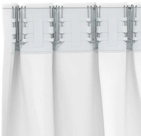 vidaXL Κουρτίνες Μαύρης Ύφανσης με Δαχτυλίδια 2 pcs Λευκό φωτεινό