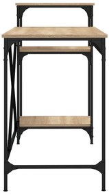 vidaXL Γραφείο με Ράφια Sonoma Δρυς 135x50x90 εκ. Επεξ. Ξύλο/Σίδηρος