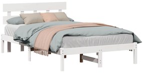 Σκελετός Κρεβατιού Λευκό 120 x 200 cm Μασίφ ξύλο πεύκου