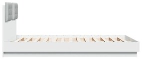 vidaXL Πλαίσιο Κρεβατιού με Κεφαλάρι Λευκό 150x200 εκ Επεξεργ. Ξύλο