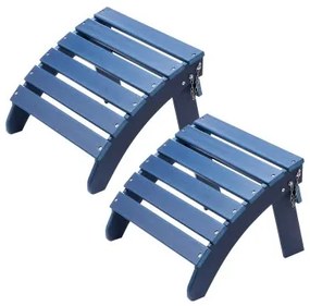 VEVOR Adirondack Ottoman 2 Set 18.7L x 18.9W x 13.8H Inch HDPE Footrest Blue