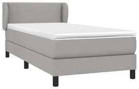 Κρεβάτι Boxspring με Στρώμα Ανοιχτό Γκρι 80x200 εκ. Υφασμάτινο - Γκρι