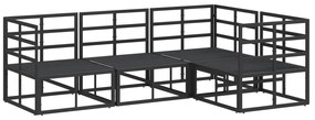 vidaXL Σετ Καναπέ Κήπου 4 pcs Μαύρο 213 x 143 x 71 εκ. Αλουμίνιο