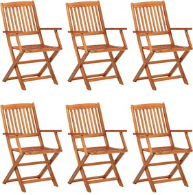 vidaXL Σετ Τραπεζαρίας Κήπου 7 Τεμαχίων 180x90x75 εκ. Μασίφ Ακακία