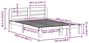 ΣΚΕΛΕΤΟΣ ΚΡΕΒ. ΧΩΡΙΣ ΣΤΡΩΜΑ ΚΑΦΕ ΚΕΡΙΟΥ 120X200 ΕΚ ΜΑΣΙΦ ΠΕΥΚΟ 855548