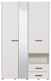 Ντουλάπα Leon με Καθρέφτη 3K2FO Λευκό 127.5x55x205.5 εκ. 127.5x55x205.5 εκ.