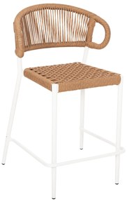 ΣΚΑΜΠΟ ΜΠΑΡ ΜΕΣ.ΥΨΟΥΣ EULO HM6087.02 ΑΛΟΥΜΙΝΙΟ ΛΕΥΚΟ-ΣΥΝΘ.RATTAN ΜΠΕΖ 60x60x99Υεκ.