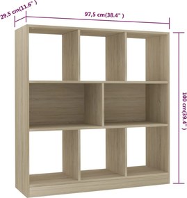 vidaXL Βιβλιοθήκη Χρώμα Sonoma Δρυς 97,5x29,5x100 εκ. από Επεξ. Ξύλο