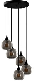 Φωτιστικό Οροφής Smoked 892OPV1878 50x50x114cm 5xE27 40W Black-Fume Opviq