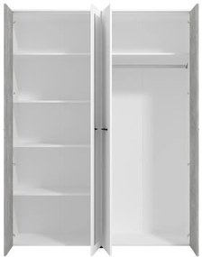 Ντουλάπα Varadero 4K1O Λευκό - Γκρί concrete 157,5x53x203,5 εκ. 157.5x53x203.5 εκ.