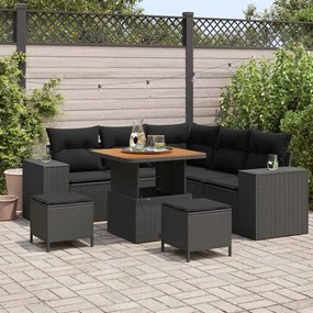 vidaXL Σετ Καναπέ Κήπου 8 pcs Μαύρο συνθετικό ρατάν