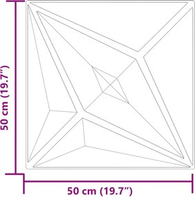 vidaXL Πάνελ τοίχου 48 pcs Αστέρι Πράσινο 50 x 50 cm Φελιζόλ XPS