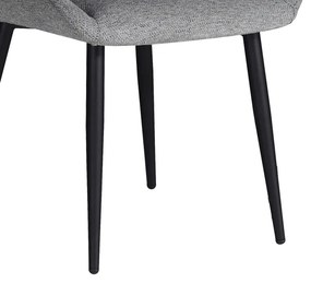 Καρέκλα Putos pakoworld ανοιχτό γκρι ύφασμα-πόδι μαύρο μέταλλο 56x63.5x82εκ