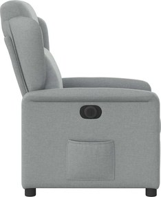 vidaXL Πολυθρόνα Ανακλινόμενη Ηλεκτρική Ανοιχτό Γκρι Υφασμάτινη