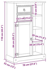 ΝΤΟΥΛΑΠΙ ΜΠΑΝΙΟΥ CORONA 70X33X110 ΕΚ. ΑΠΟ ΜΑΣΙΦ ΞΥΛΟ ΠΕΥΚΟΥ 4013403