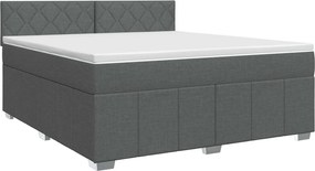 vidaXL Κρεβάτι box spring με στρώμα Σκούρο Γκρι 140 x 200 cm Ύφασμα