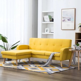 vidaXL Καναπές Γωνιακός Κίτρινος 186 x 136 x 79 εκ. Υφασμάτινος