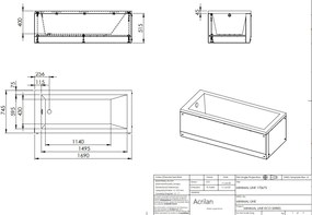 Acrilan Minimal Line - Ακρυλική Μπανιέρα 170x75 εκ
