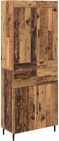vidaXL Highboard με συρτάρι 2 pcs Παλιό ξύλο Επεξεργασμένο ξύλο