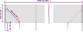 vidaXL Συρματόπλεγμα Περίφραξης Ανθρακί 1 x 25 μ. με Καρφωτές Βάσεις