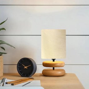 Επιτραπέζιο φωτιστικό Clarion Ε14 μπεζ -καρυδί Φ15x35εκ 15x15x35 εκ.