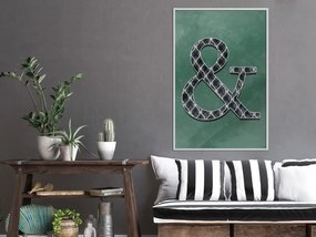 Αφίσα - Ampersand on Green Background - 30x45 - Χρυσό - Χωρίς πασπαρτού