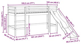 ΥΠΕΡΥΨ. ΚΡΕΒΑΤΙ ΠΑΙΔΙΚΟ ΧΩΡ. ΣΤΡΩΜΑ 90X190ΕΚ. ΜΑΣΙΦ ΞΥΛΟ ΠΕΥΚΟΥ 853434