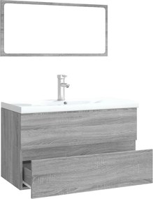 vidaXL Σετ Επίπλων Μπάνιου Γκρι Sonoma Επεξεργασμένο Ξύλο