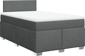 vidaXL Κρεβάτι Boxspring με Στρώμα Σκούρο Γκρι 120x190 εκ Υφασμάτινο