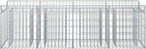 vidaXL Ανασηκωμένο κρεβάτι gabion Ασημί