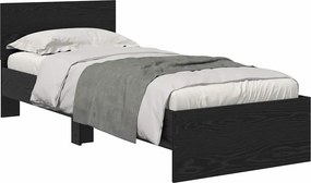 vidaXL Σκελετός Κρεβατιού Μαύρη Οξυά 75 x 190 cm Επεξεργασμένο ξύλο