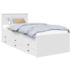 vidaXL Καναπές Κρεβάτι Λευκό και Μαύρο 75 x 190 cm Επεξεργασμένο Ξύλο