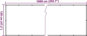 vidaXL Περίφραξη Μπαλκονιού Προστατευτική Κρεμ 1000x120 εκ. από PVC