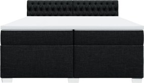 vidaXL Κρεβάτι Boxspring με Στρώμα Μαύρο 200x200 εκ. Υφασμάτινο