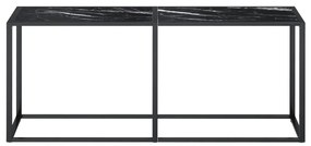 vidaXL Τραπέζι Κονσόλα Μαύρο Όψη Μαρμάρου 180x35x75,5 εκ. Ψημένο Γυαλί
