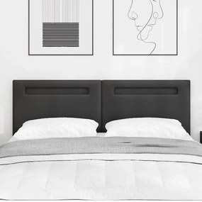 vidaXL Κεφαλάρι Επιτοίχιο με κεφαλάρι Μαύρο 160 cm PVC