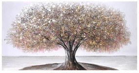 Πίνακας Σε Καμβά Δέντρο 755-12061 60x120x3cm Gold-Grey Estheti Home Κάθετοι Ξύλο, Καμβάς