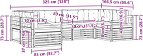 vidaXL Σειρά Καναπέ Εξωτερικού 6 pcs Λευκό και Κρεμ Πολυεστέρας