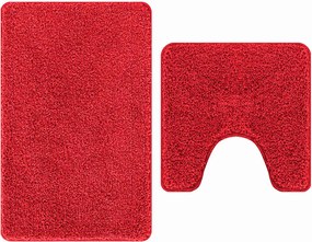 vidaXL Σετ Μάτ Μπάνιου Αντιολισθητικό 2 pcs Κόκκινο PP