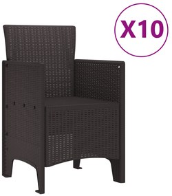 vidaXL Σετ Σερβιρίσματος 11 Τεμαχίων Καφέ Ρατάν