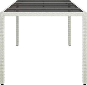 vidaXL Τραπέζι Κήπου Λευκό 190 x 90 x 75 cm συνθετικό ρατάν